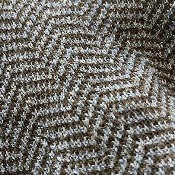 LOFT Chevron Knit Poncho Sweater Navy Gray Draped Cowl Neck Cozy Lagenlook M/L - Picture 6 of 6